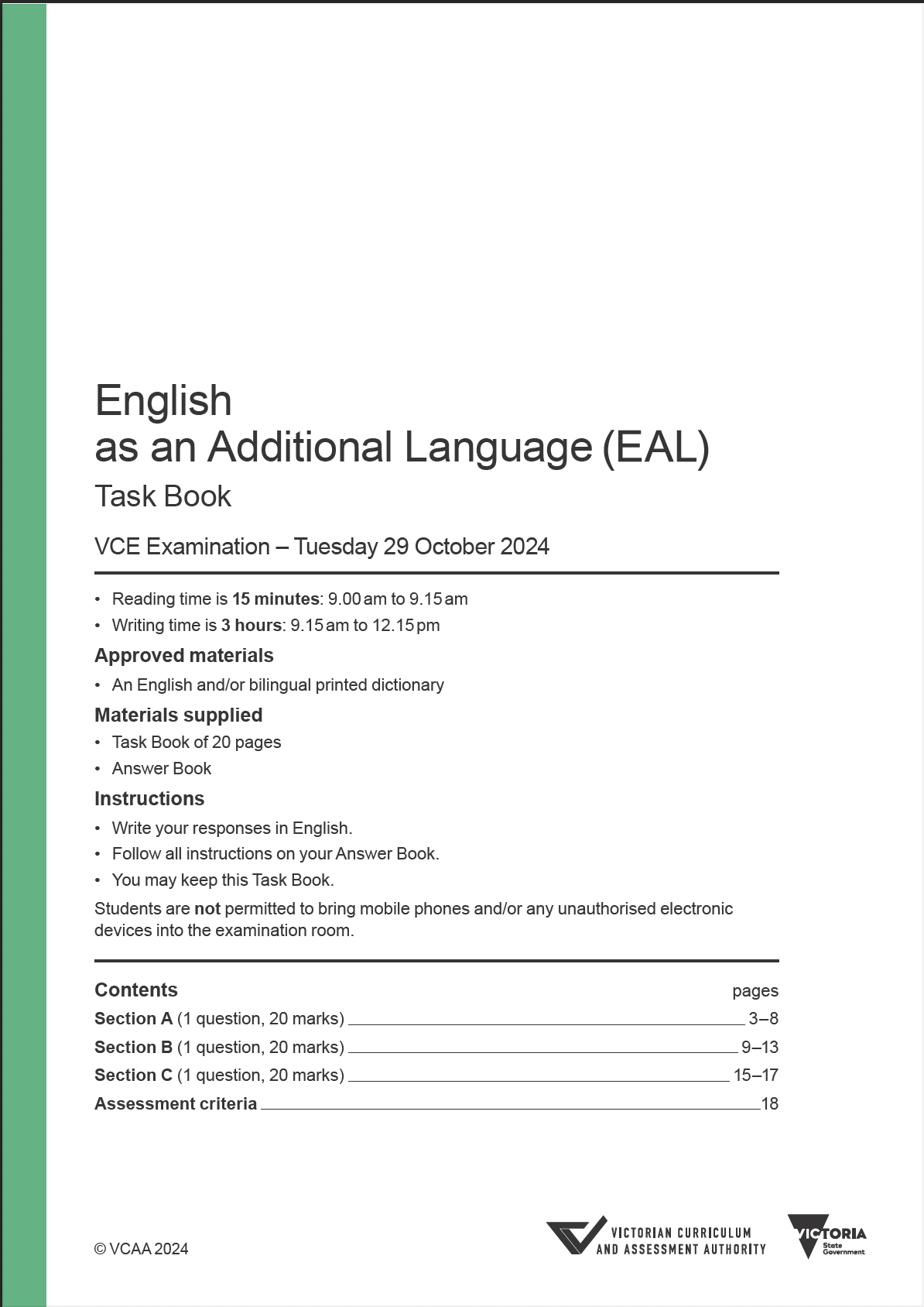 VCE EAL 2024 Exam Thumbnail